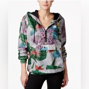 Women's Originals Training Floral-print Half-zip Windbreaker Size 38 (size 6)